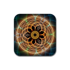 Mixed Chaos Flower Colorful Fractal Rubber Coaster (square)  by BangZart