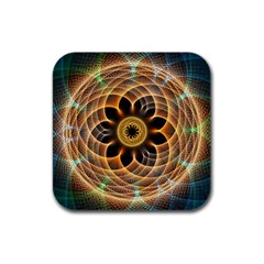 Mixed Chaos Flower Colorful Fractal Rubber Square Coaster (4 Pack)  by BangZart