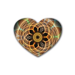 Mixed Chaos Flower Colorful Fractal Heart Coaster (4 Pack)  by BangZart