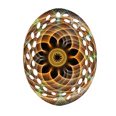 Mixed Chaos Flower Colorful Fractal Ornament (oval Filigree) by BangZart