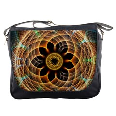 Mixed Chaos Flower Colorful Fractal Messenger Bags by BangZart