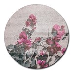 Shabby Chic Style Floral Photo Round Mousepads Front