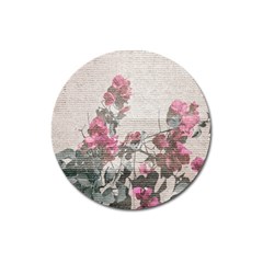 Shabby Chic Style Floral Photo Magnet 3  (round) by dflcprints