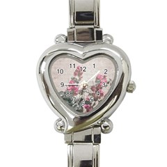 Shabby Chic Style Floral Photo Heart Italian Charm Watch by dflcprints
