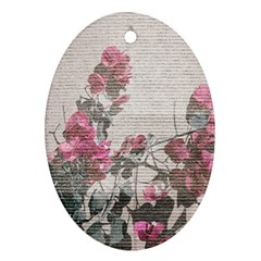 Shabby Chic Style Floral Photo Oval Ornament (two Sides) by dflcprints