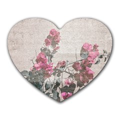 Shabby Chic Style Floral Photo Heart Mousepads by dflcprints