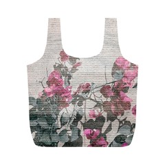 Shabby Chic Style Floral Photo Full Print Recycle Bags (m)  by dflcprints