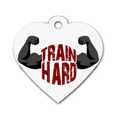Train Hard Dog Tag Heart (one Side) by Valentinaart