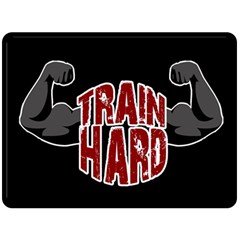 Train hard Double Sided Fleece Blanket (Large) 