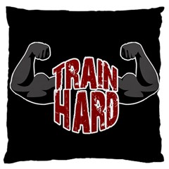 Train Hard Large Flano Cushion Case (two Sides) by Valentinaart