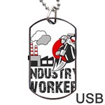 Industry worker  Dog Tag USB Flash (Two Sides) Back