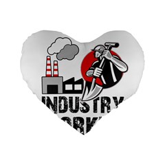 Industry Worker  Standard 16  Premium Heart Shape Cushions by Valentinaart