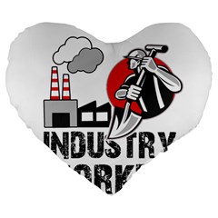 Industry Worker  Large 19  Premium Heart Shape Cushions by Valentinaart