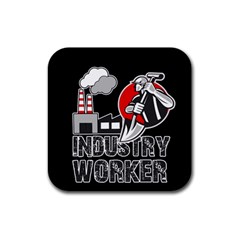 Industry Worker  Rubber Coaster (square)  by Valentinaart