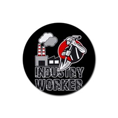 Industry Worker  Rubber Coaster (round)  by Valentinaart