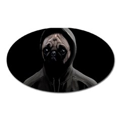 Gangsta pug Oval Magnet