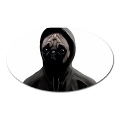 Gangsta Pug Oval Magnet