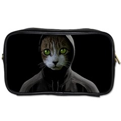 Gangsta Cat Toiletries Bags by Valentinaart