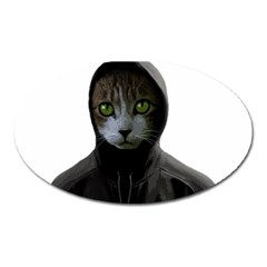 Gangsta Cat Oval Magnet by Valentinaart