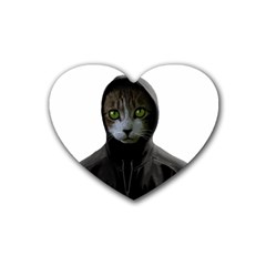 Gangsta Cat Heart Coaster (4 Pack) 