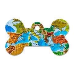 World Map Dog Tag Bone (two Sides) by BangZart