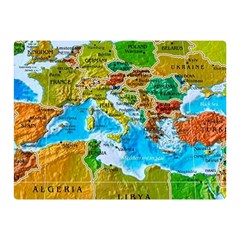 World Map Double Sided Flano Blanket (mini)  by BangZart