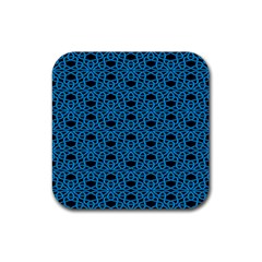 Triangle Knot Blue And Black Fabric Rubber Square Coaster (4 Pack)  by BangZart