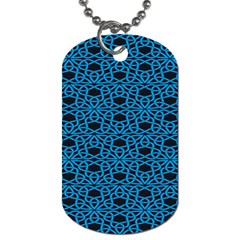 Triangle Knot Blue And Black Fabric Dog Tag (one Side)