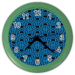 Triangle Knot Blue And Black Fabric Color Wall Clocks by BangZart