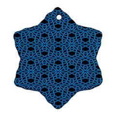 Triangle Knot Blue And Black Fabric Snowflake Ornament (two Sides) by BangZart