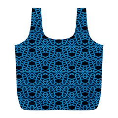 Triangle Knot Blue And Black Fabric Full Print Recycle Bags (l) 