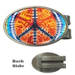 Tie Dye Peace Sign Money Clips (Oval)  Front