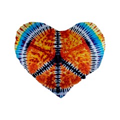 Tie Dye Peace Sign Standard 16  Premium Heart Shape Cushions