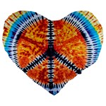 Tie Dye Peace Sign Large 19  Premium Heart Shape Cushions Front