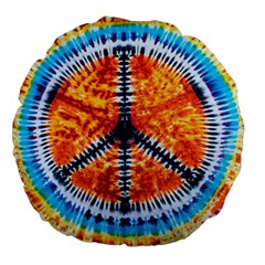 Tie Dye Peace Sign Large 18  Premium Flano Round Cushions