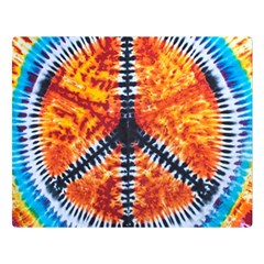 Tie Dye Peace Sign Double Sided Flano Blanket (large) 