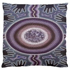 Spirit Of The Child Australian Aboriginal Art Large Flano Cushion Case (one Side)