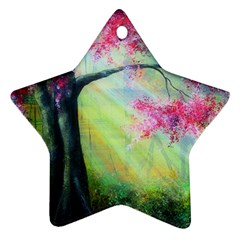 Forests Stunning Glimmer Paintings Sunlight Blooms Plants Love Seasons Traditional Art Flowers Sunsh Ornament (star) by BangZart