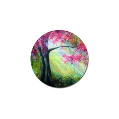 Forests Stunning Glimmer Paintings Sunlight Blooms Plants Love Seasons Traditional Art Flowers Sunsh Golf Ball Marker (4 Pack) by BangZart