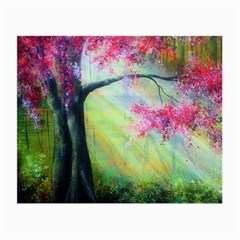 Forests Stunning Glimmer Paintings Sunlight Blooms Plants Love Seasons Traditional Art Flowers Sunsh Small Glasses Cloth (2-side) by BangZart