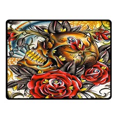 Flower Art Traditional Double Sided Fleece Blanket (small) 