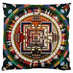 Colorful Mandala Large Flano Cushion Case (one Side)