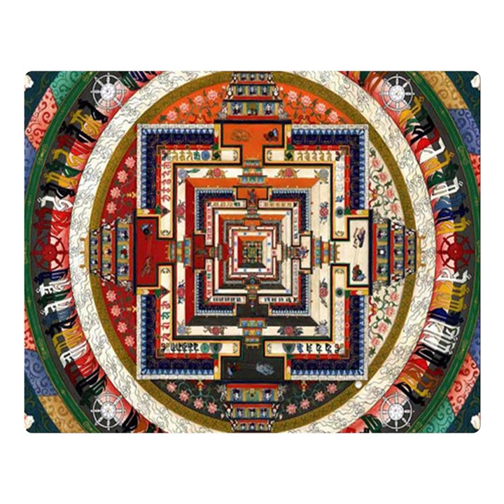 Colorful Mandala Double Sided Flano Blanket (Large) 