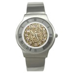 Golden European Pattern Stainless Steel Watch Front