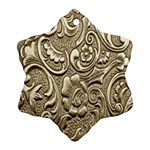 Golden European Pattern Snowflake Ornament (Two Sides) Back