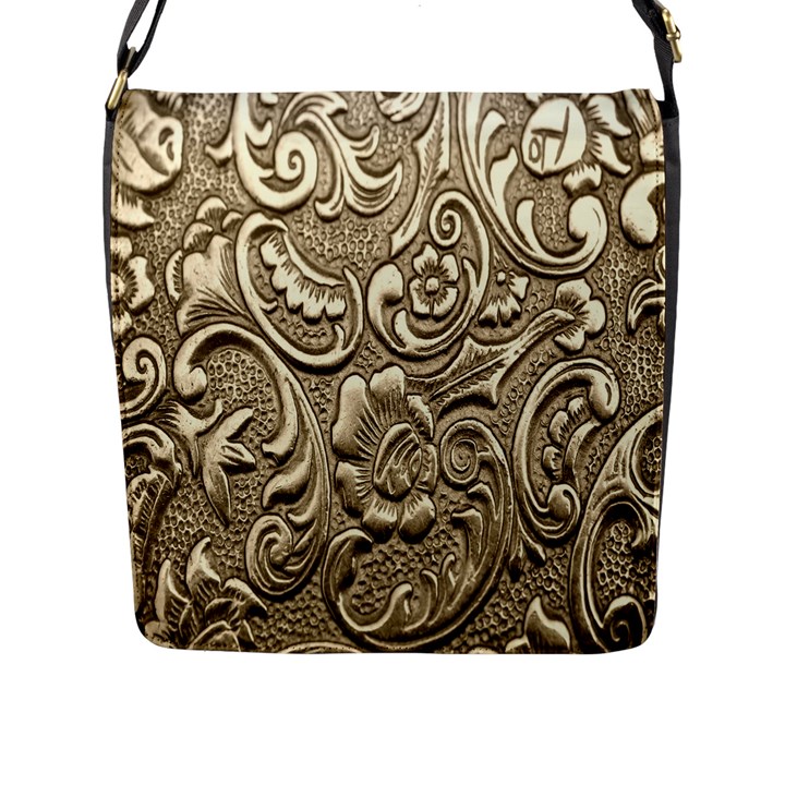 Golden European Pattern Flap Messenger Bag (L) 