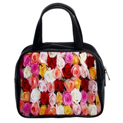 Rose Color Beautiful Flowers Classic Handbags (2 Sides) by BangZart