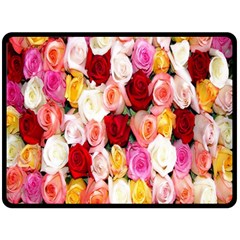 Rose Color Beautiful Flowers Double Sided Fleece Blanket (large) 