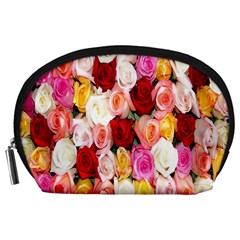 Rose Color Beautiful Flowers Accessory Pouches (large) 