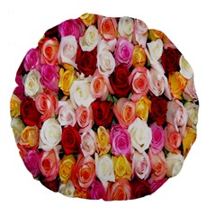 Rose Color Beautiful Flowers Large 18  Premium Flano Round Cushions by BangZart